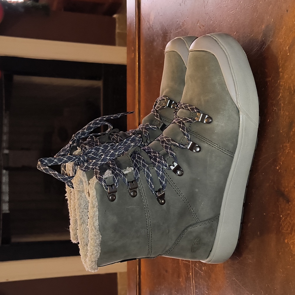 KEEN Waterproof Hiker Boots Elena Pewter/Drizzle - size 8 - Picture 3 of 13